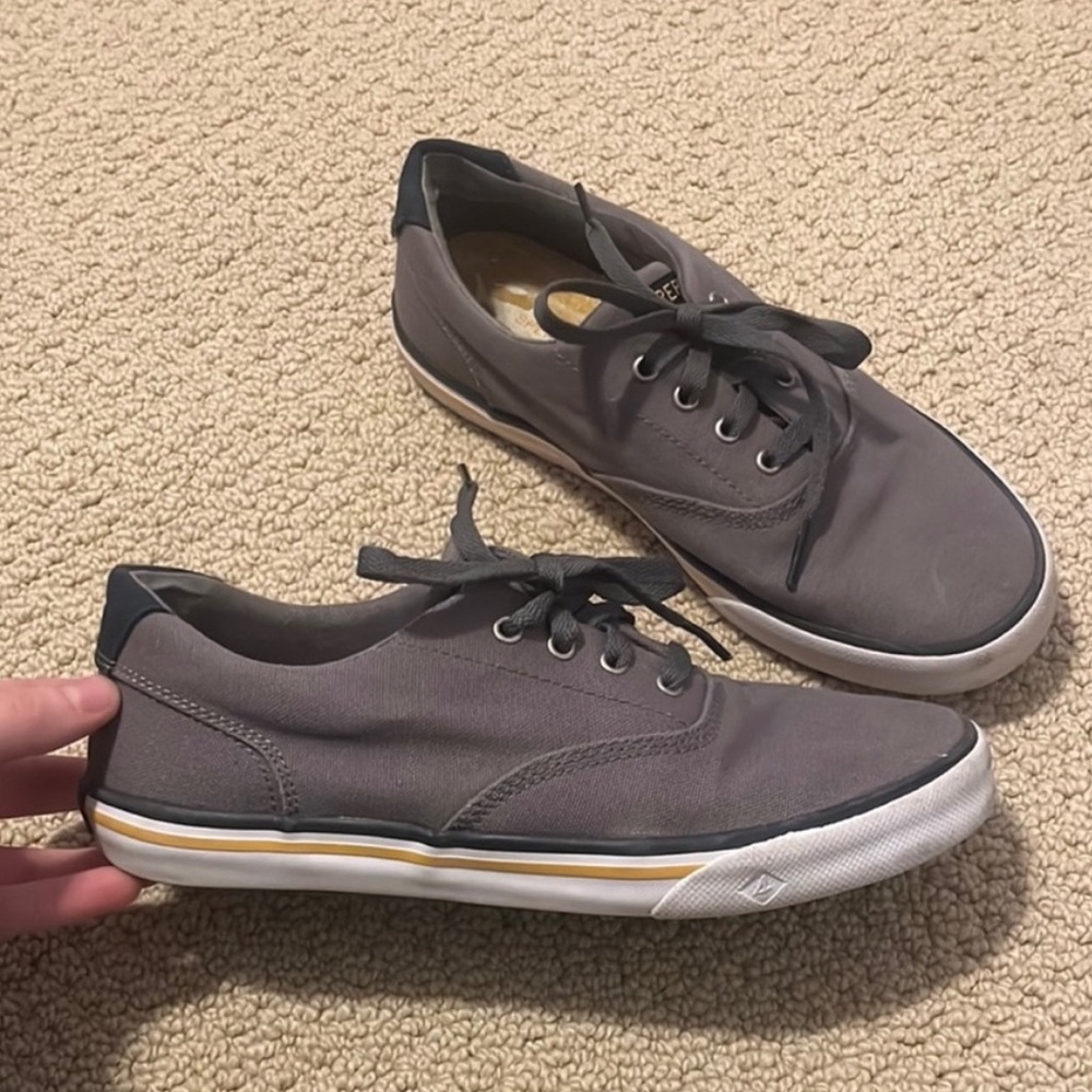 NEW sperry top sider striper sneaker grey 5 mens shoes